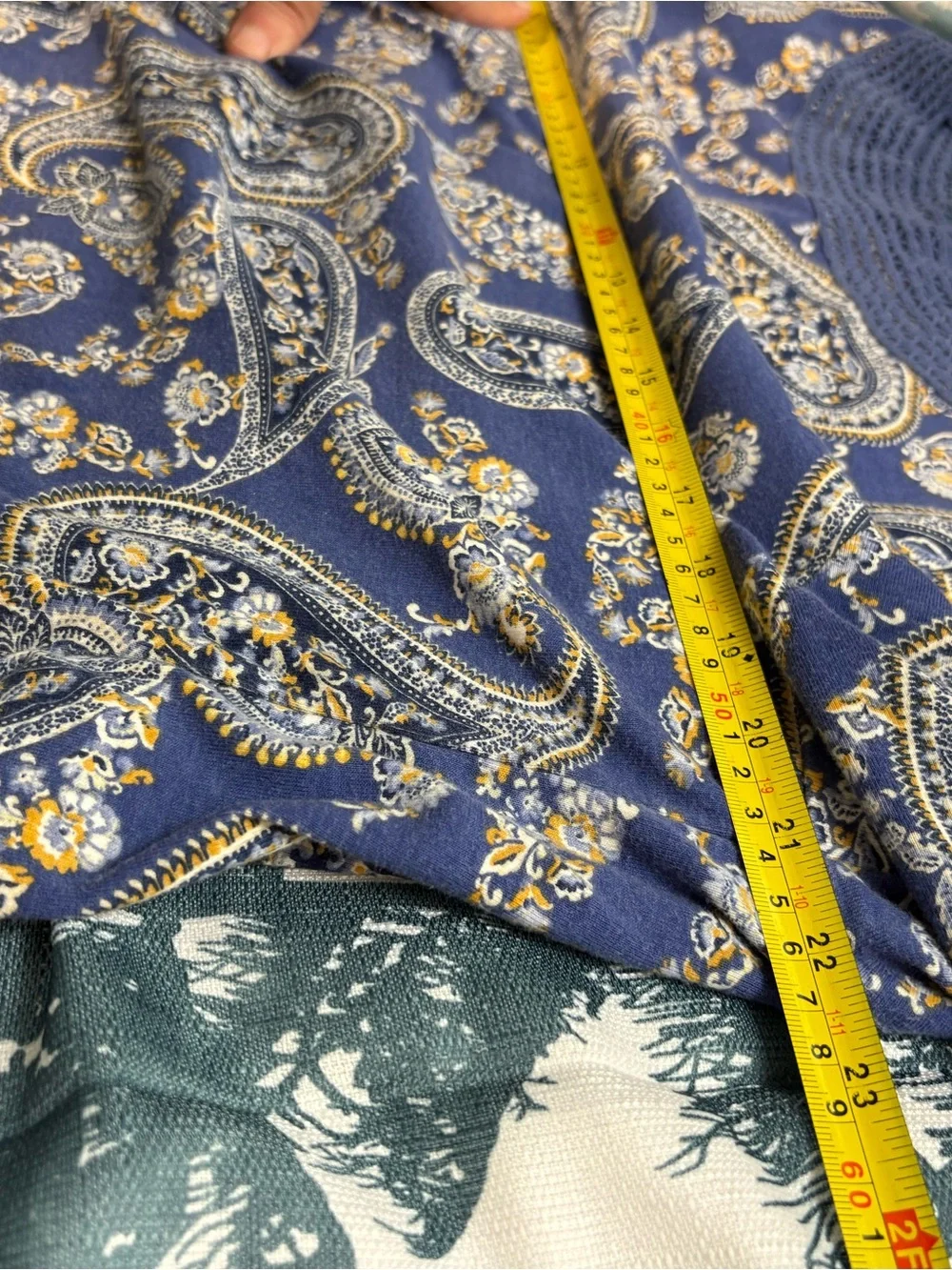 croft & barrow Blue Paisley Crochet-Neck Tunic 100%Soft Cotton! #Concert #Campus